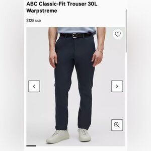 Lululemon ABC Classic Fit Trousers 30L Wrapstreme size 31- True Navy
